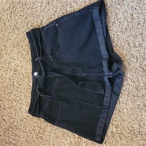 ZARA High Rise Waist Tie Denim Shorts